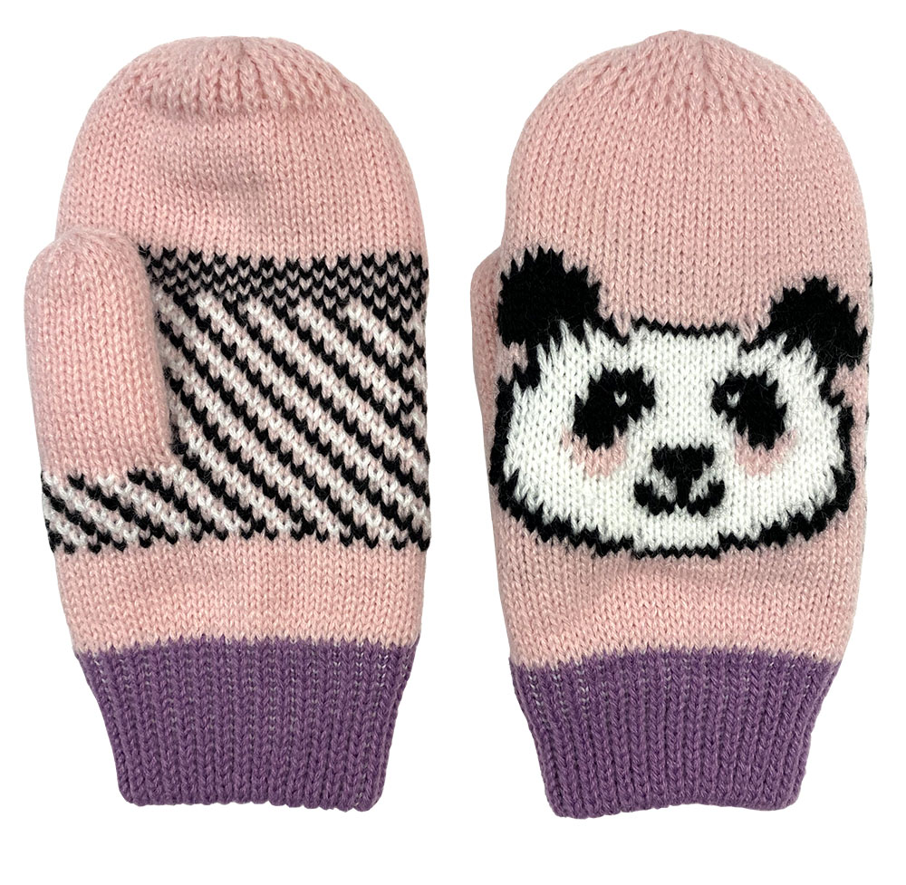 Arctic Panda Panda Bear Kids Knit Mitten - Mittens